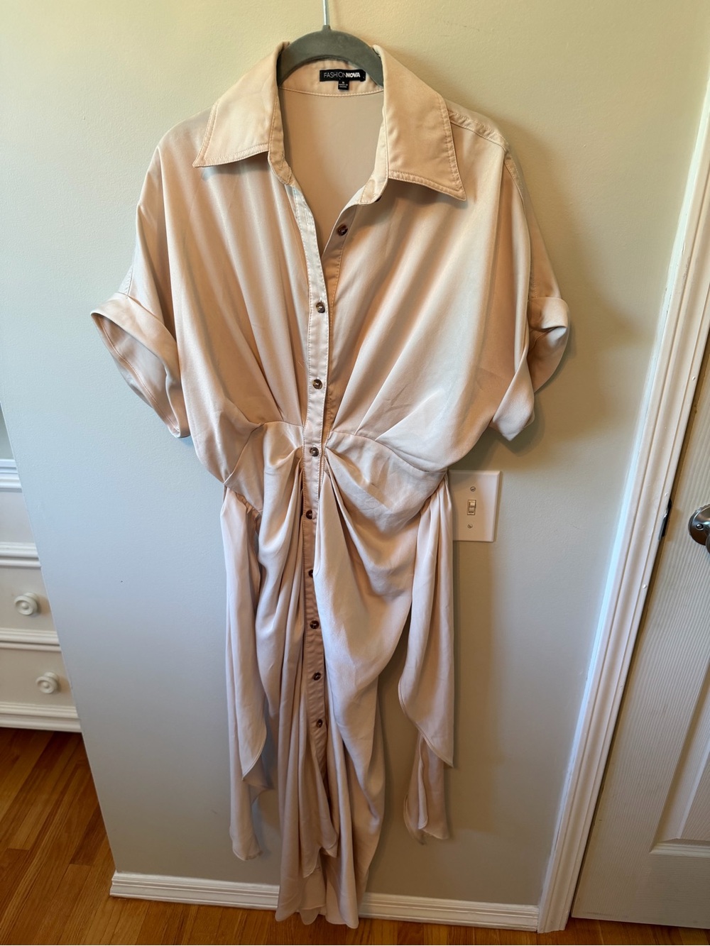 Fashion Nova Light Beige Shirt Blouse